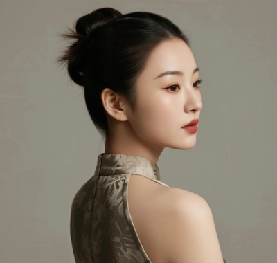 AI优雅旗袍电脑桌面壁纸 | 杏咖暗纹简约端庄女生8K超高清无水印套图