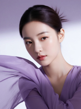 AI美图清新治愈电脑桌面壁纸 | 淡紫长裙雅致温婉女生8K超高清无水印套图