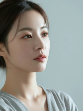 AI美图清新治愈电脑桌面壁纸 | 浅灰衣衫素雅恬淡女生8K超高清无水印套图