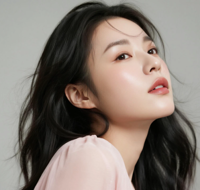 AI美图清新治愈电脑桌面壁纸 | 柔粉上衣温婉恬静女生8K超高清无水印套图