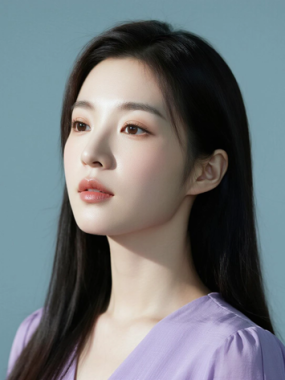 AI美图清新治愈电脑桌面壁纸 | 淡紫穿搭温柔浪漫女生8K超高清无水印套图
