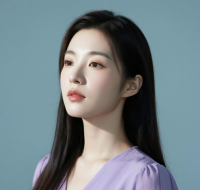 AI美图清新治愈电脑桌面壁纸 | 淡紫穿搭温柔浪漫女生8K超高清无水印套图