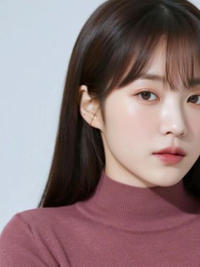 AI美图清新治愈电脑桌面壁纸 | 豆沙穿搭柔美恬静女生8K超高清无水印套图