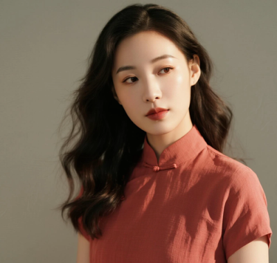 AI优雅旗袍电脑桌面壁纸 | 枣红棉麻温婉文艺女生8K超高清无水印套图