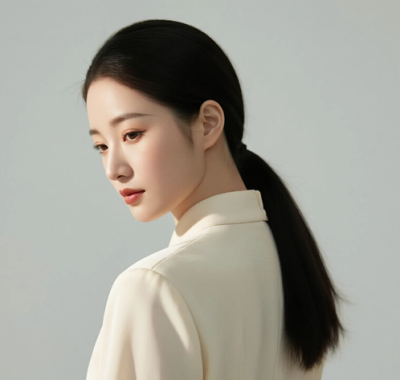 AI优雅旗袍电脑桌面壁纸 | 浅杏翻领雅致恬静女生8K超高清无水印套图