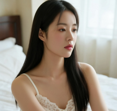 8K慵懒纯欲AI女生 | 蕾丝睡裙卧室套图