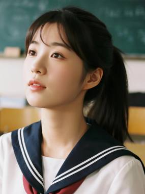 8K日系JK美女 | 教室黑板前套图