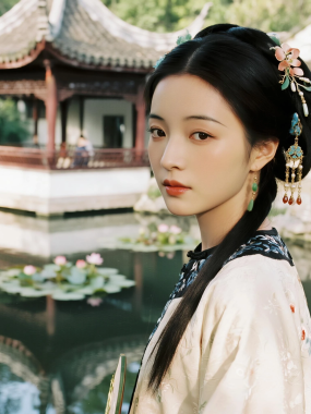 AI国风美人高清图集 | 古典园林东方套图