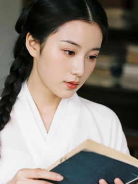 古风书香女生高清AI壁纸 | 书卷温柔美图
