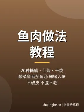 鱼肉做法教程：20种糖醋鱼红烧鱼干烧鱼酸菜鱼做法，夸克网盘下载